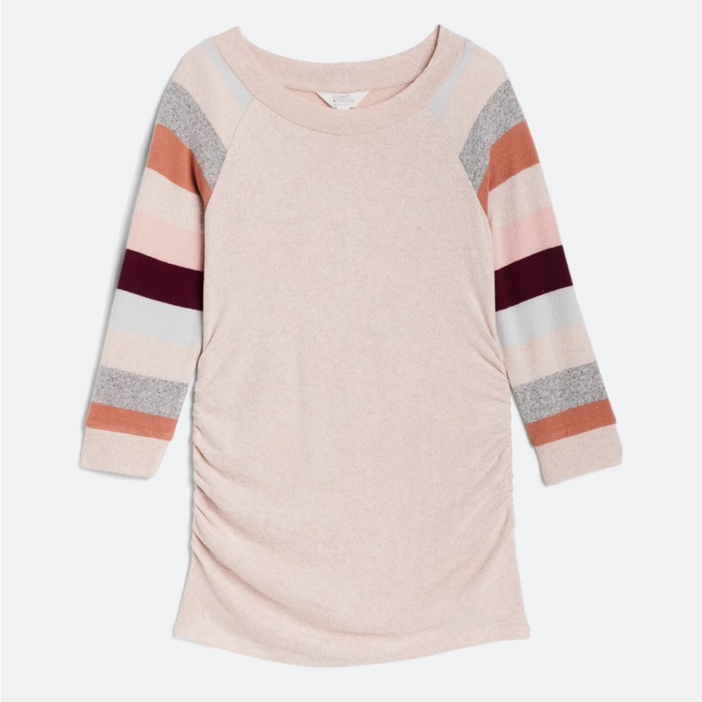 Striped Sleeve Maternity Sweater